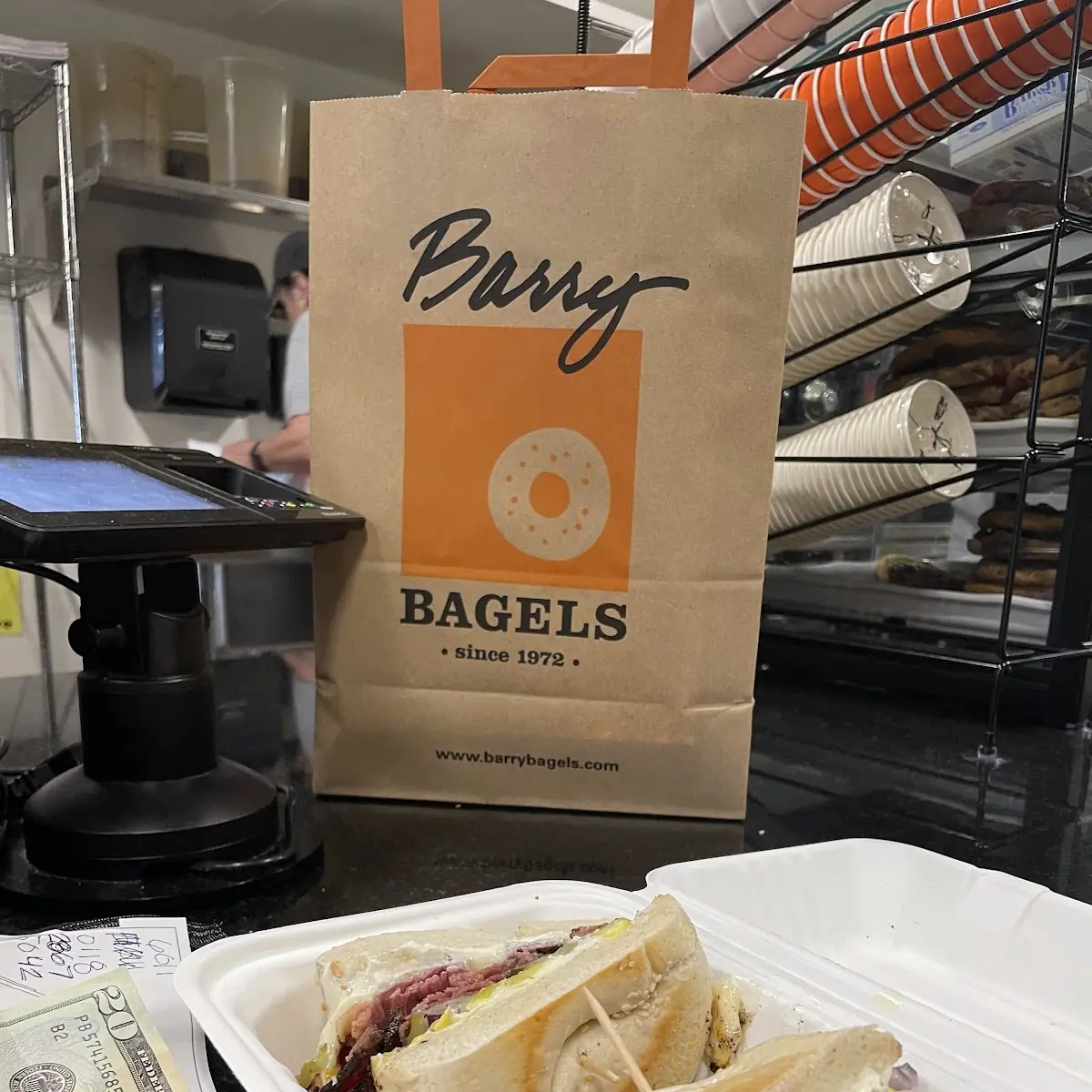Pastrami Banana Peppers Garlic Bagel