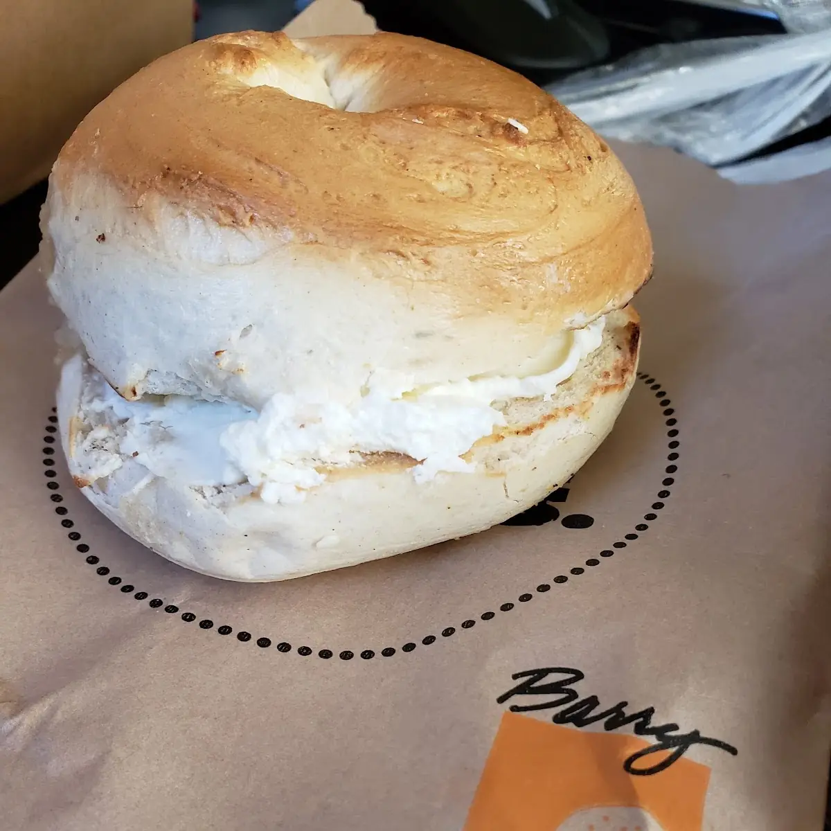Plain Bagel and Cream Cheese