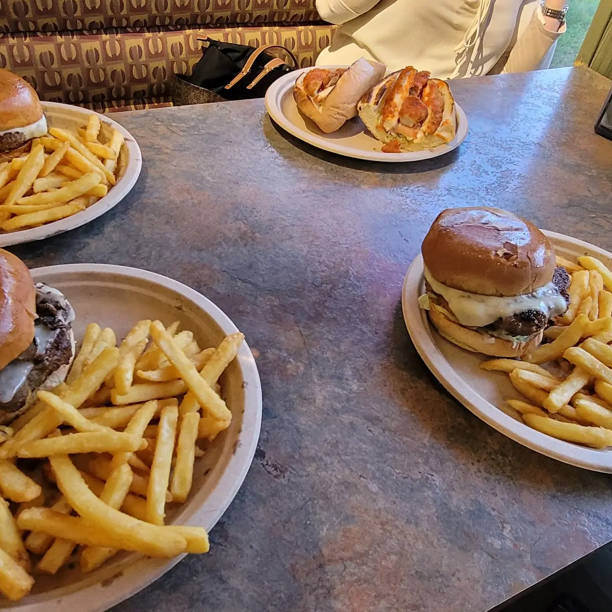 Cheese Burger and Buffalo Chicken Sandwichs