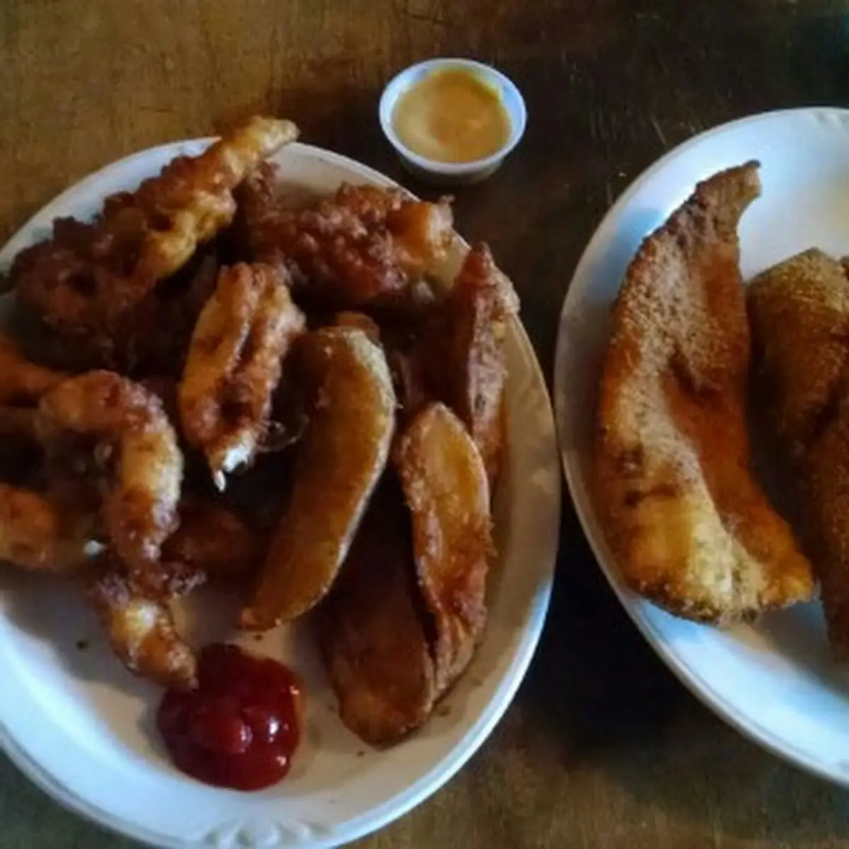 Fish & Chicken Combo with Potato Pancakes Soup & Salad Bar