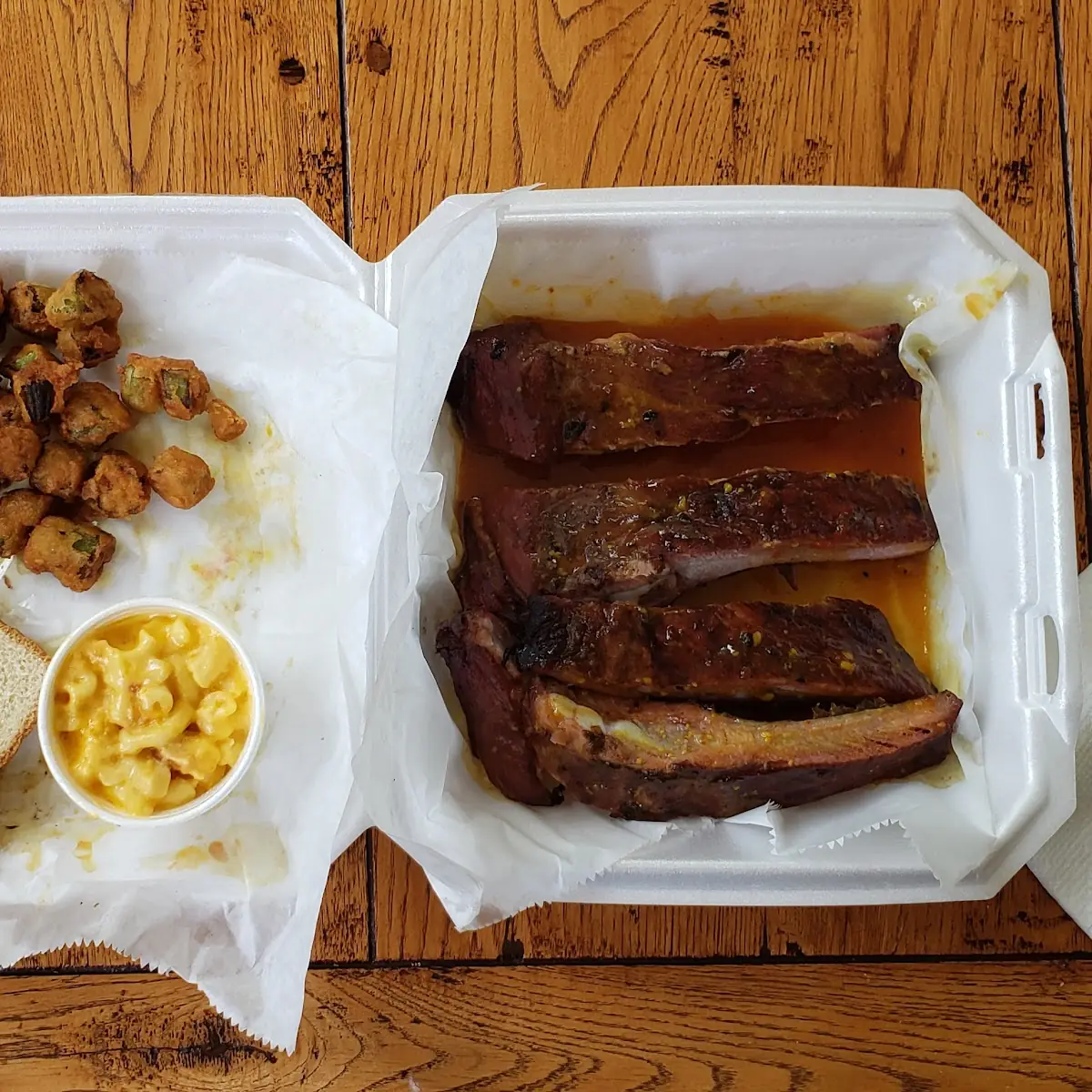 Fried Okra Mac N Cheese Ribs
