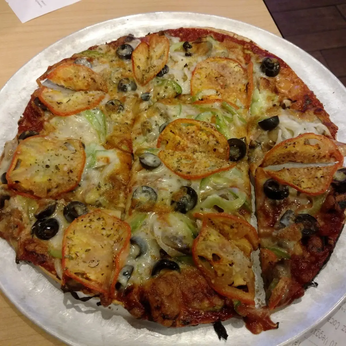 Thin Crust Pizza with Veggies
