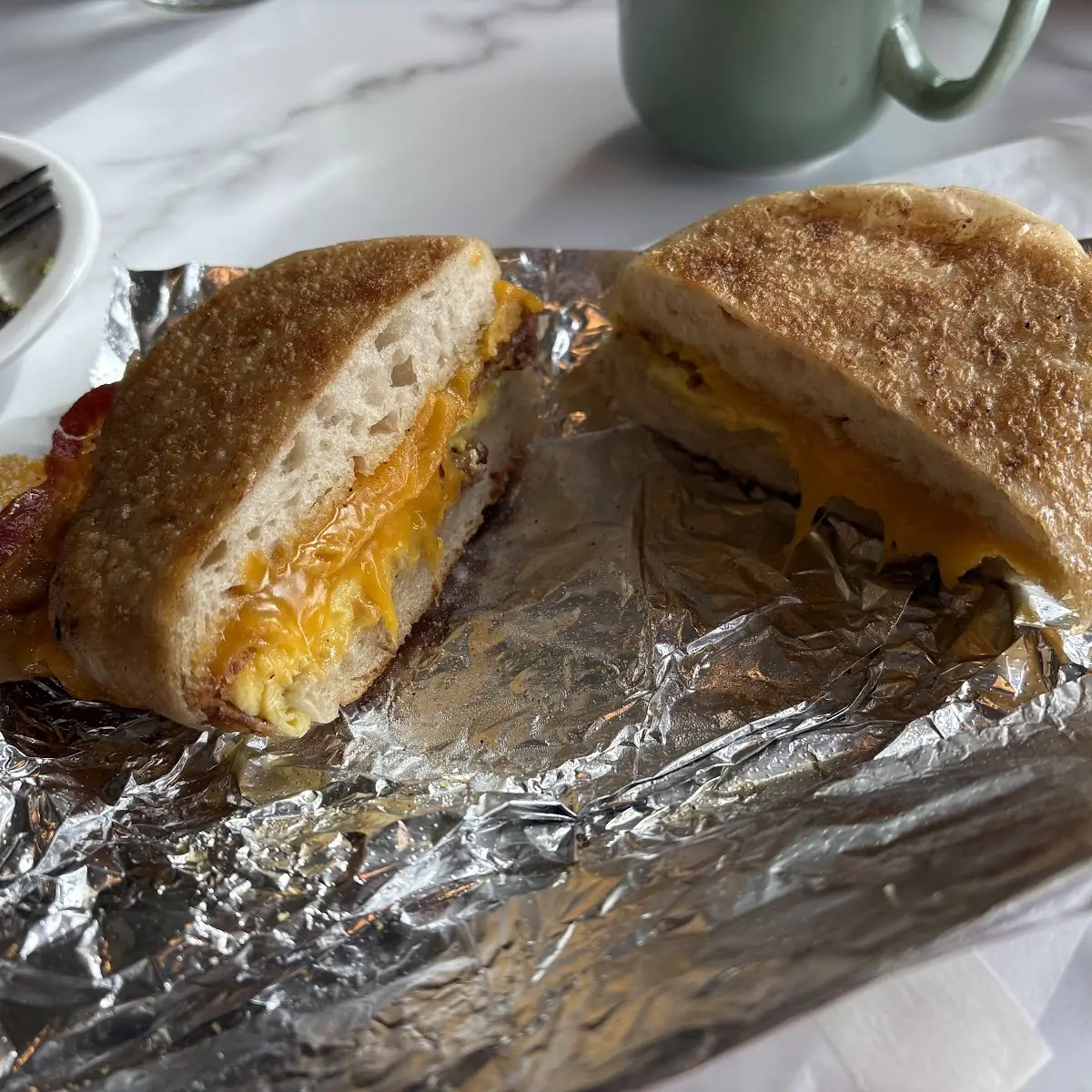 Breakfast Sandwich with Egg and Bacon