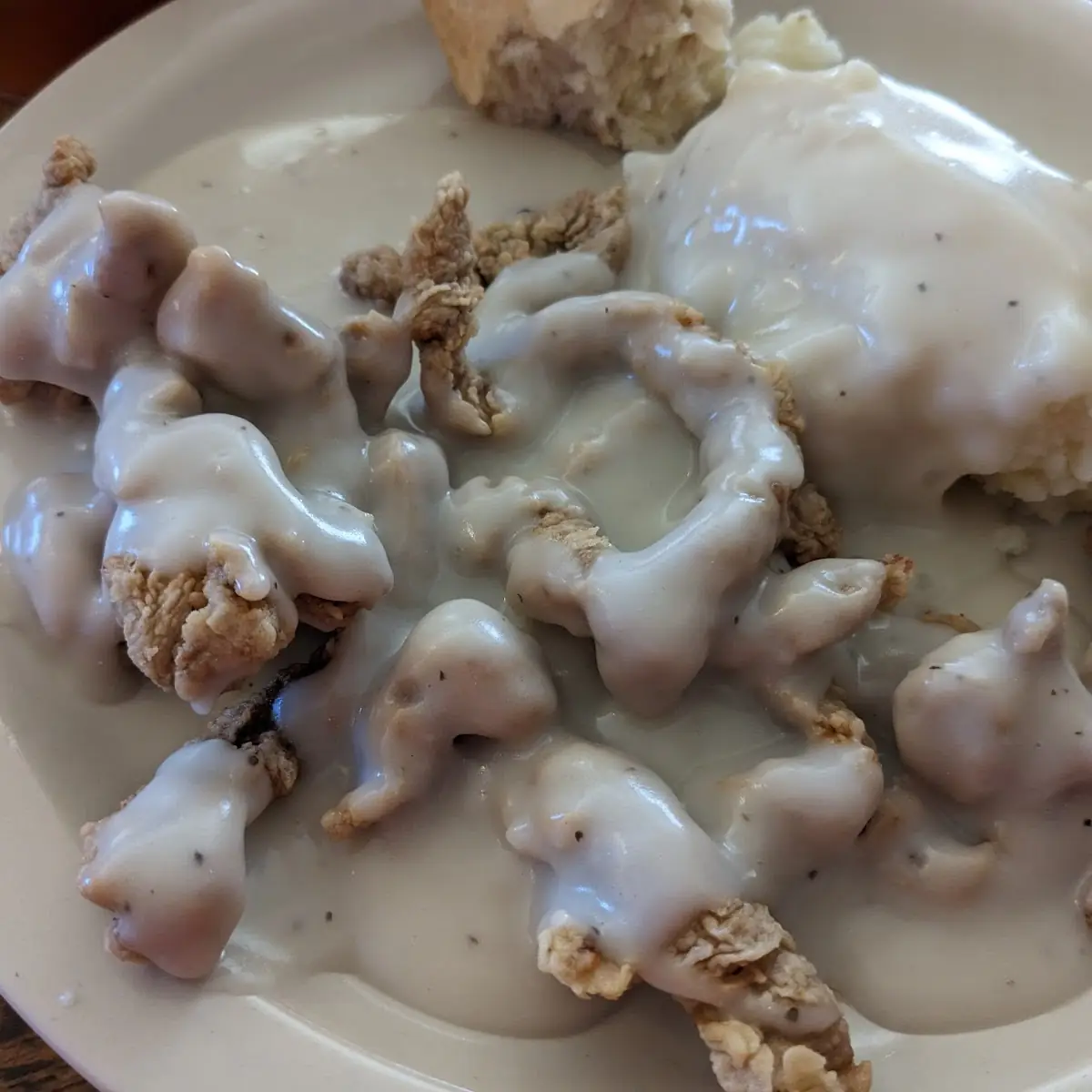 Deep Fried Steak Fingers in Gravy