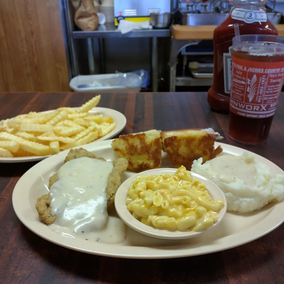 Chicken Fried Steak with Mac & Cheese