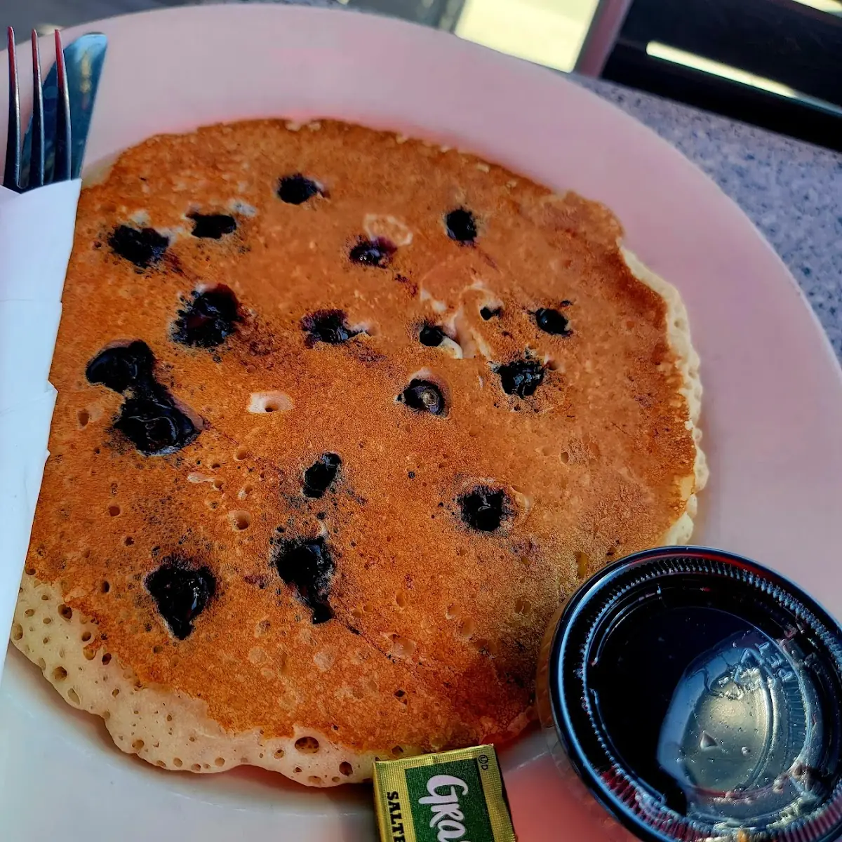 Single Blueberry Pancake