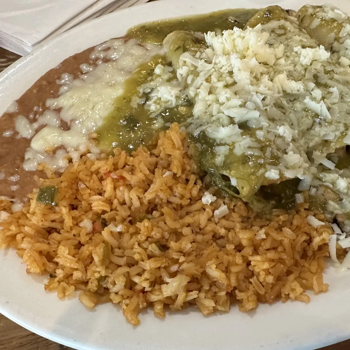 One Quesadilla One Enchilada & Rice