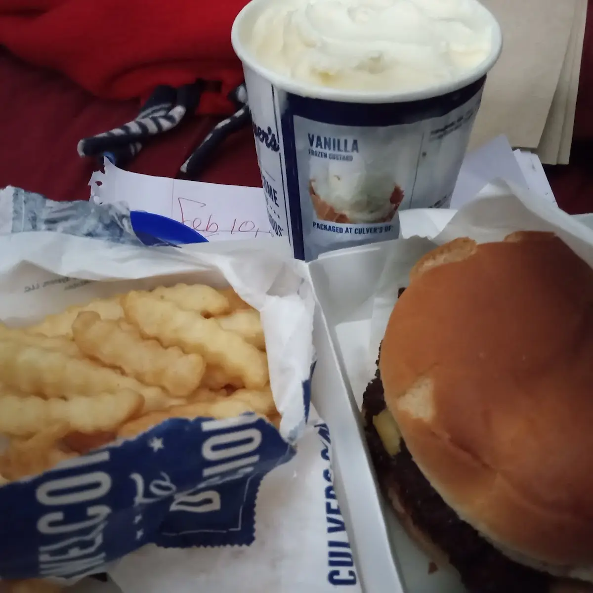 Double Cheeseburger Combo with Double Strawberry Custard