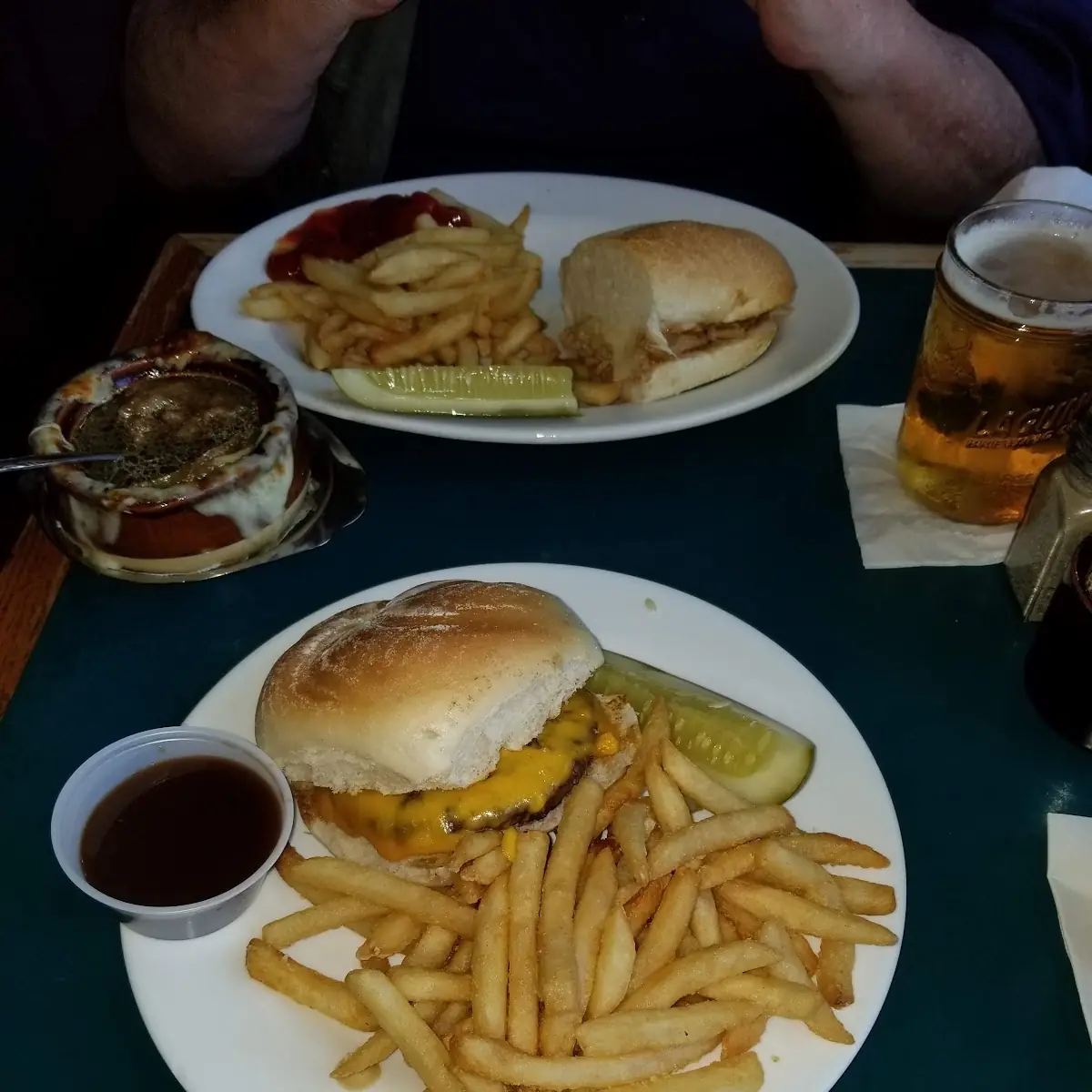 Bacon Cheese Bacon Burger and Fries