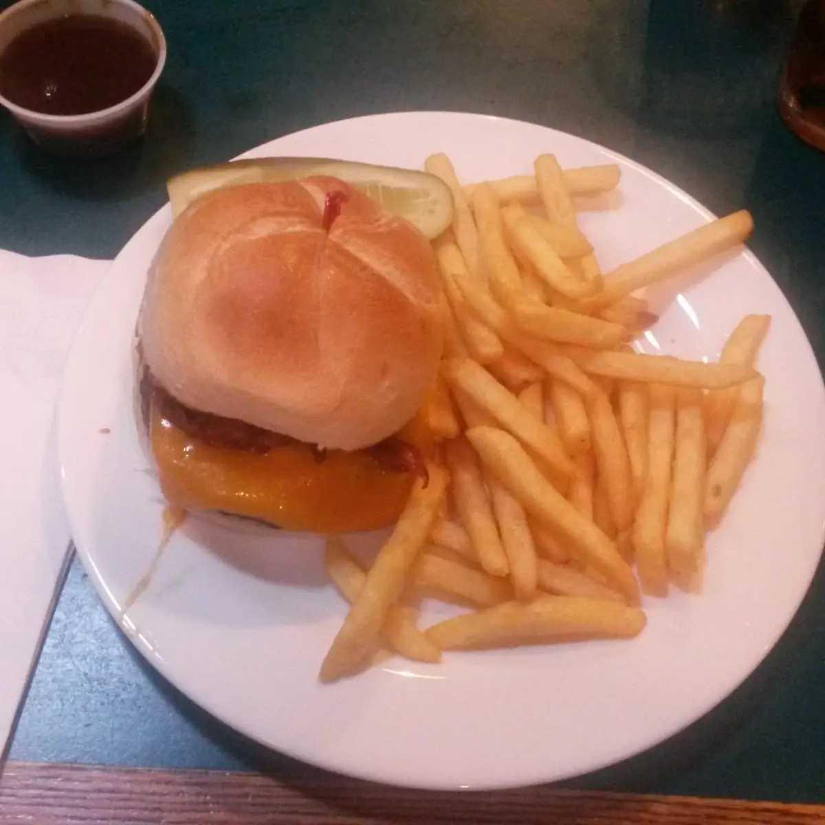 Bacon Cheese Burger and Fries