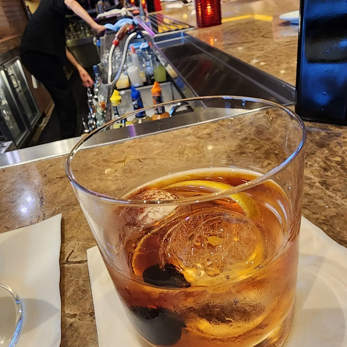 Old Fashioned Cocktail with Orange Peel