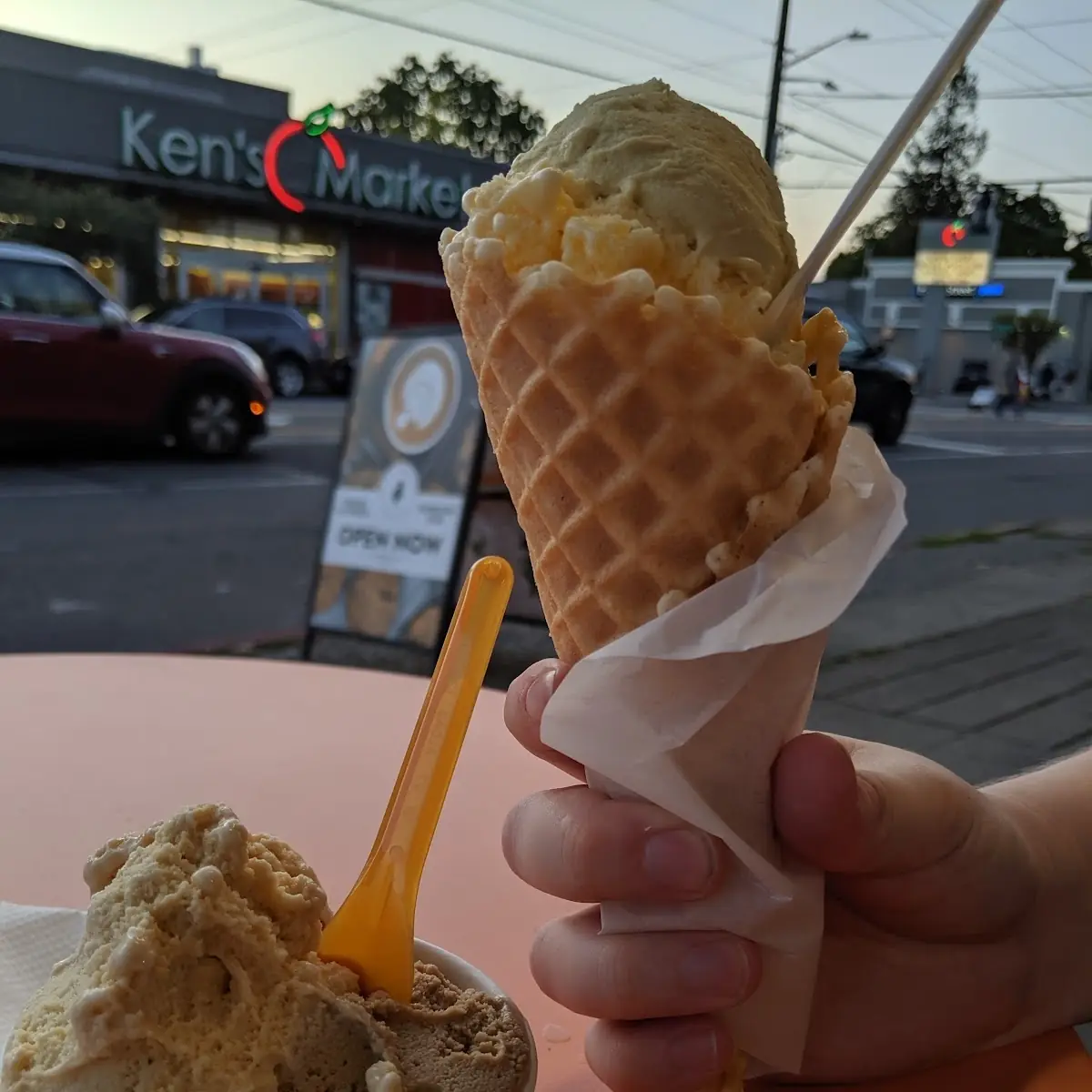 Lemon Custard Waffle Cone