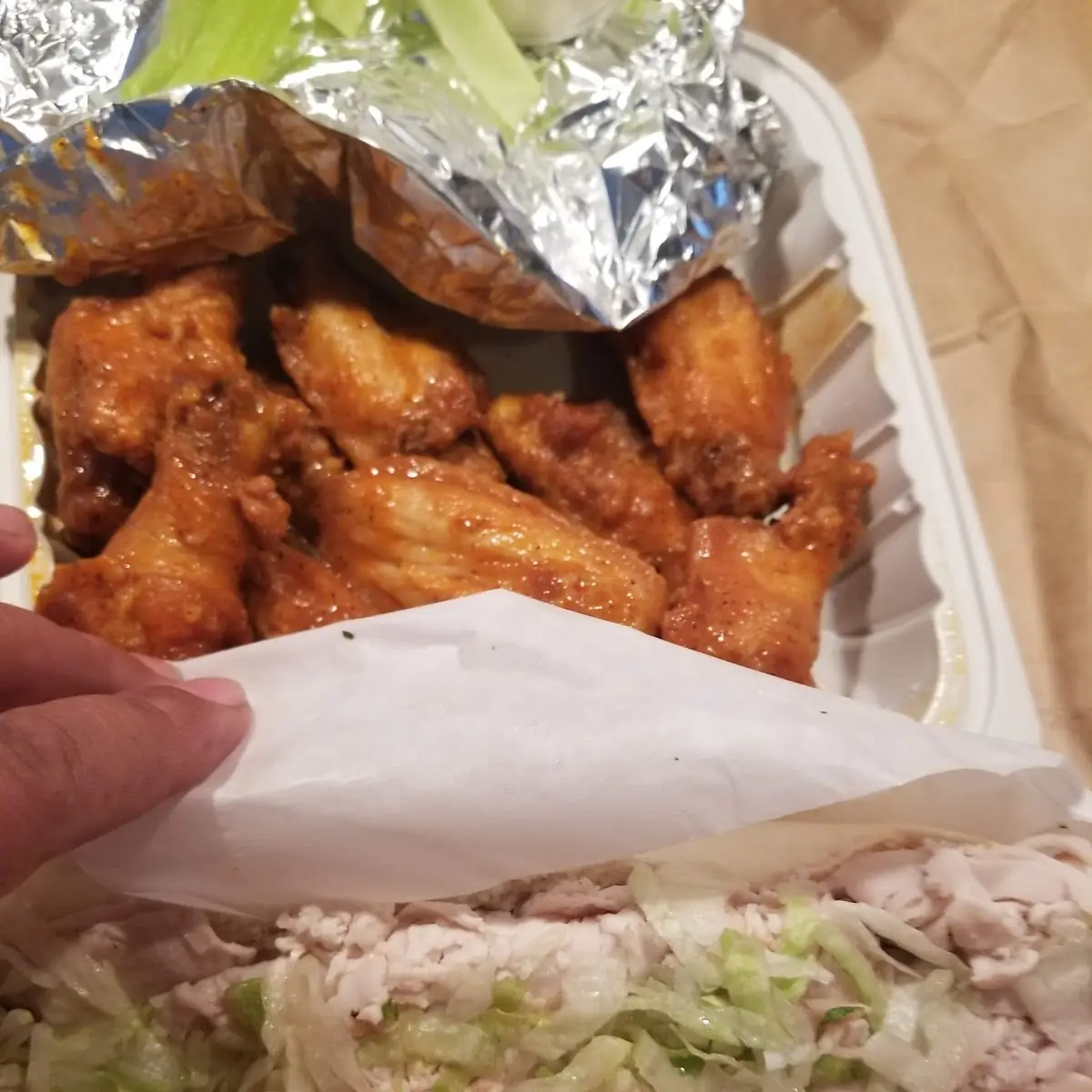 Italian Sub and Hot Wings