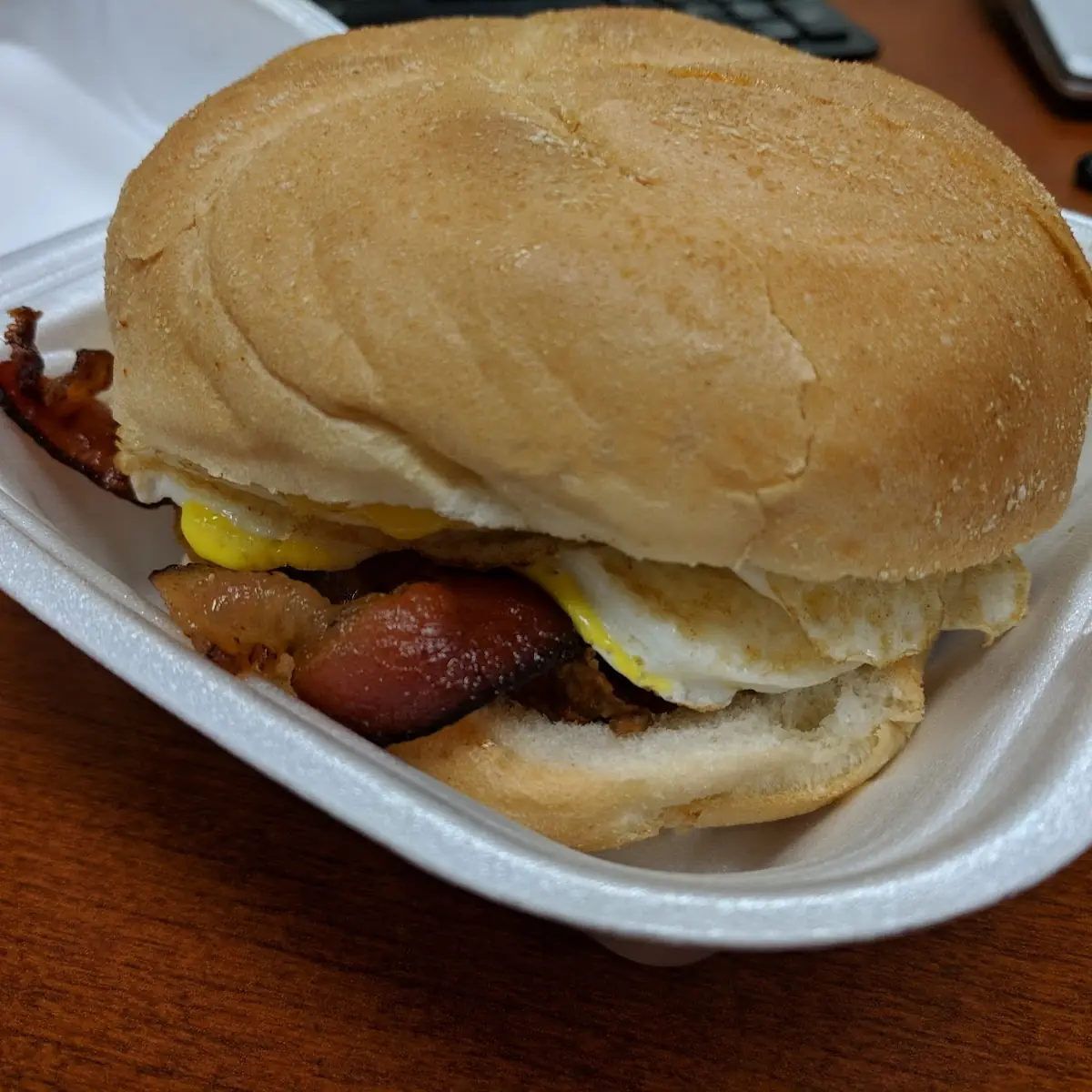 Bacon Egg Cheese Potato Sandwich