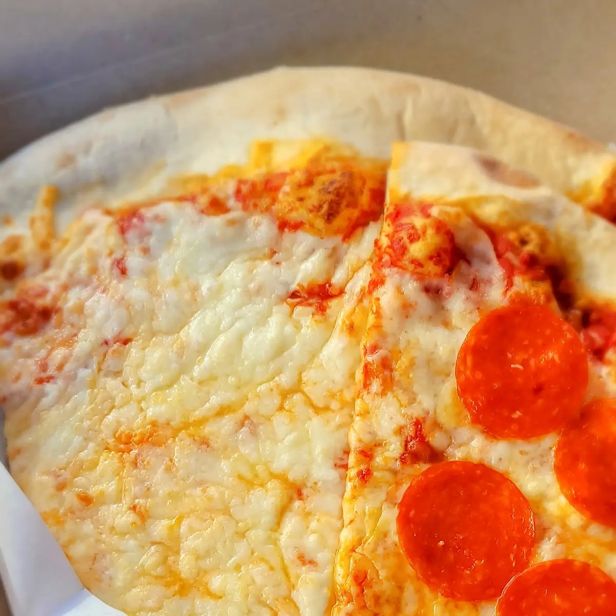 Pepperoni Pizza and Cheese Pizza