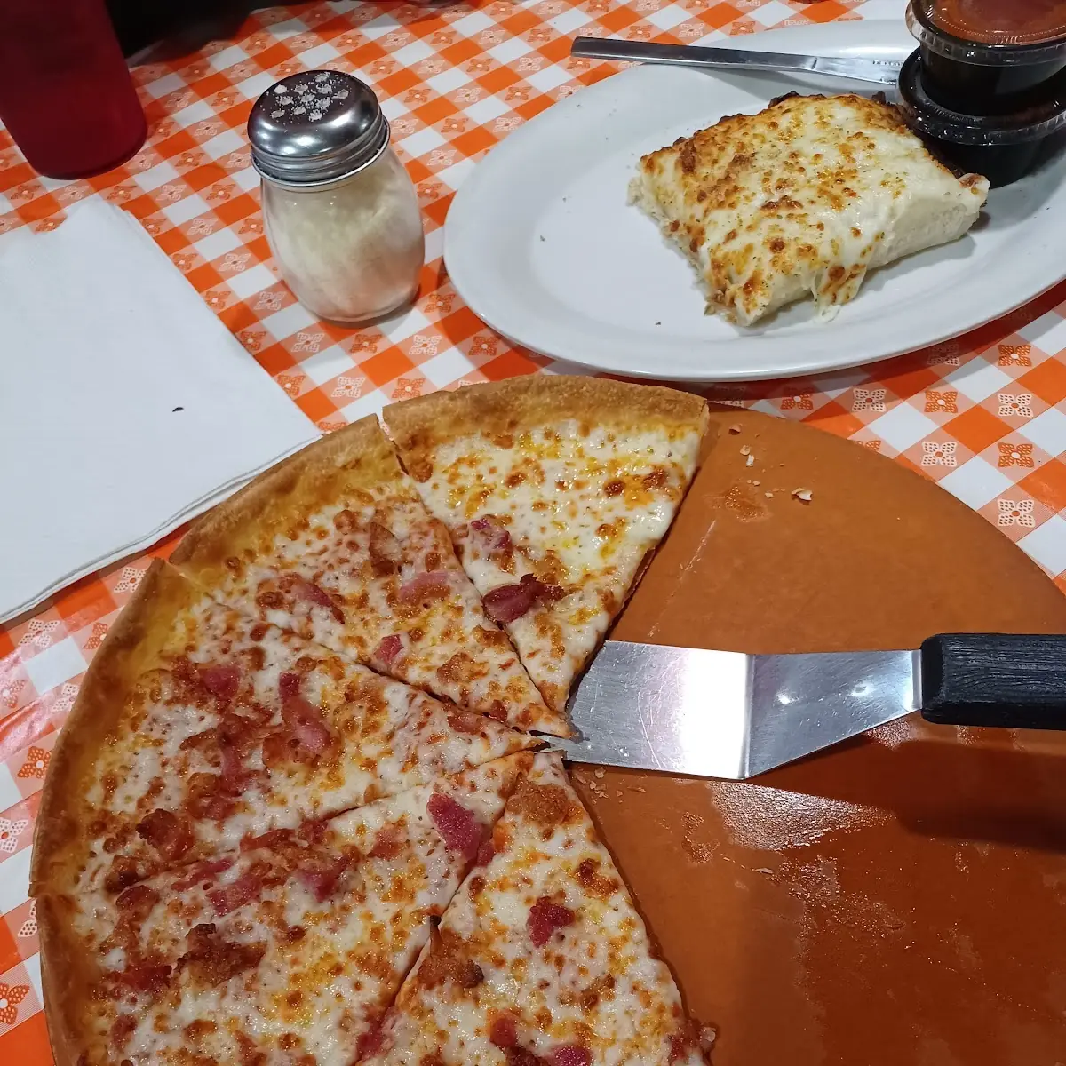 Thin Crust Bacon and Extra Cheese