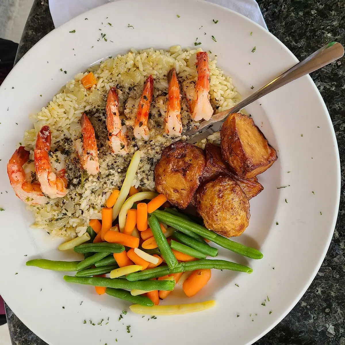 Shrimp Platter, Philos Greek Cuisine and Pizzeria