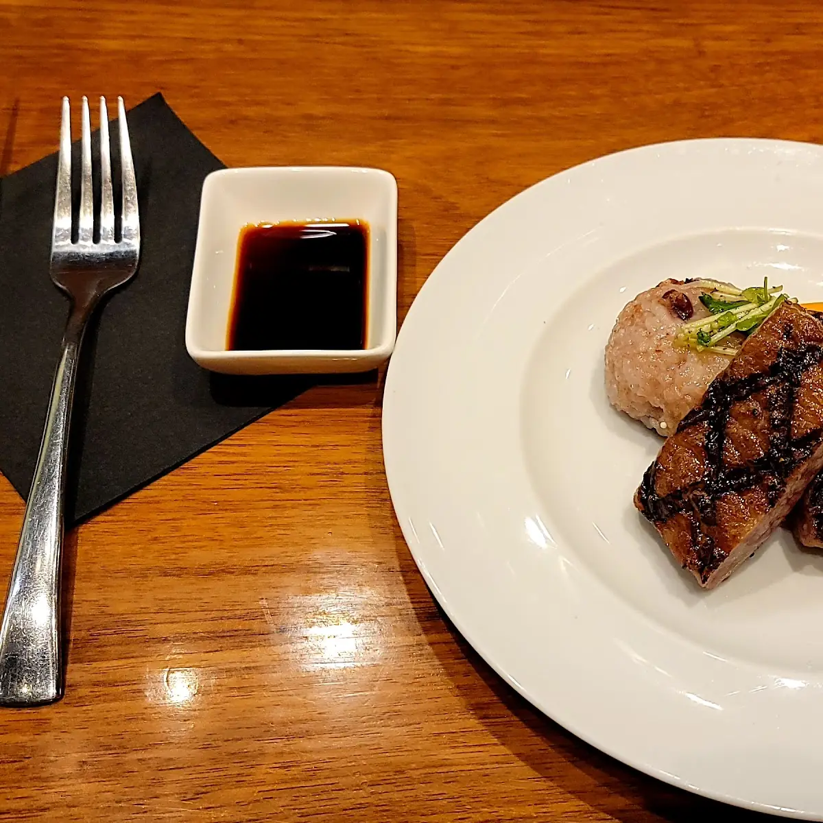 A5 Miyazaki Wagyu Red Bean and Sticky Rice Heinous Tomatoes with Aged Garlic Soy Sauce