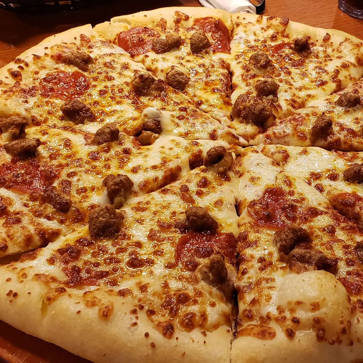 Pepperoni Sausage and Extra Cheese Stuffed Crust