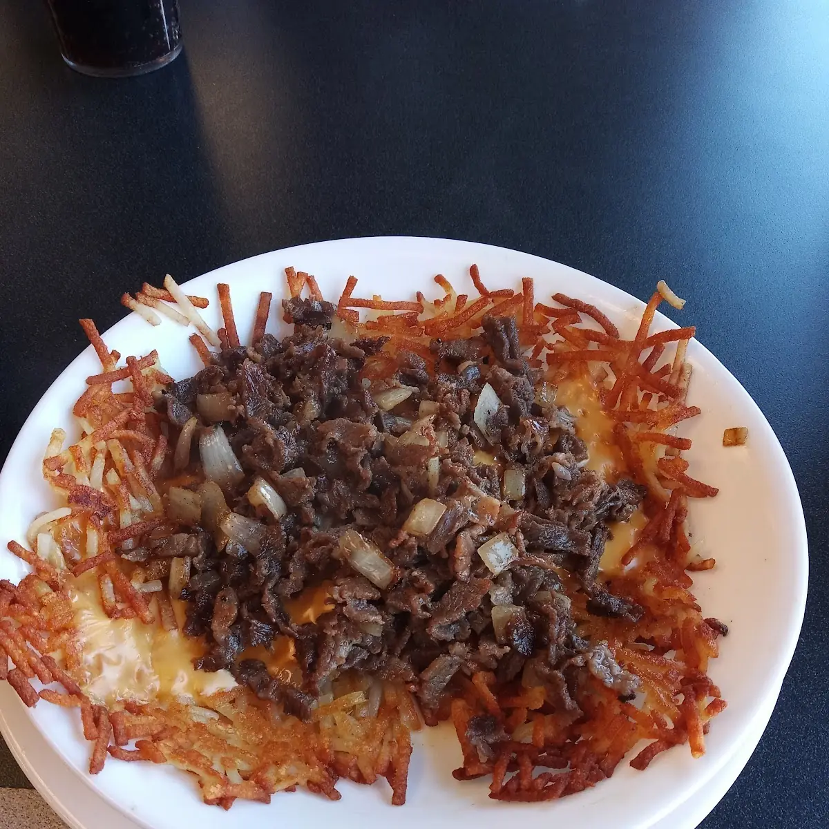 Cheese Steak Hash Brown Bowl