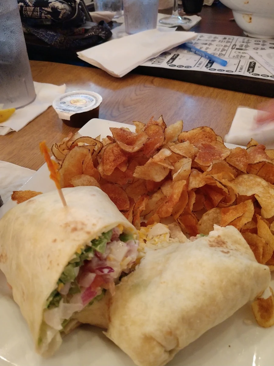 Chicken Wrap and Saratoga Chips