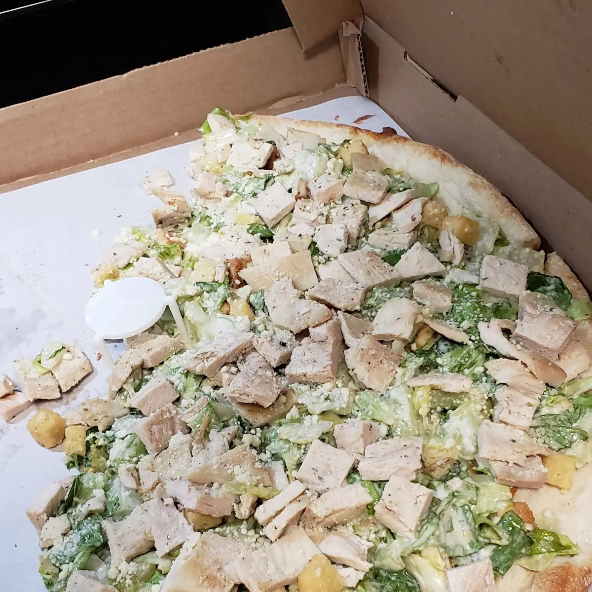 Grilled Chicken Caesar Salad Pizza