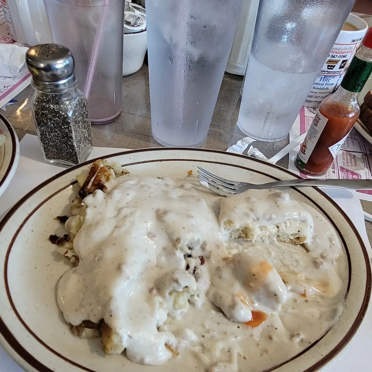 Half Order Biscuits and Gravy with Potatoes