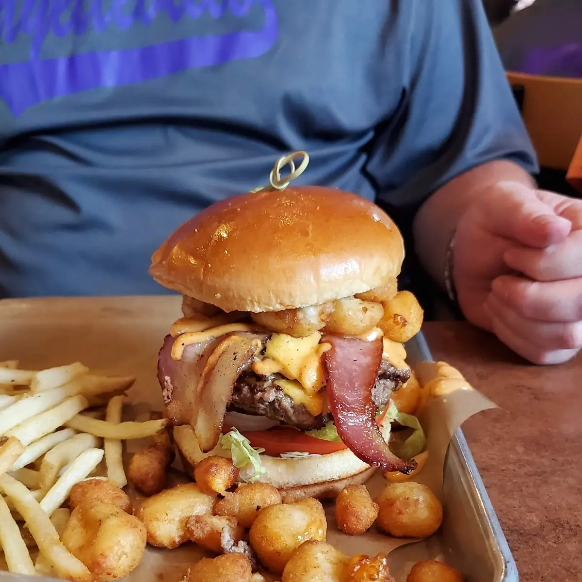 Cheese Curd Bacon Burger