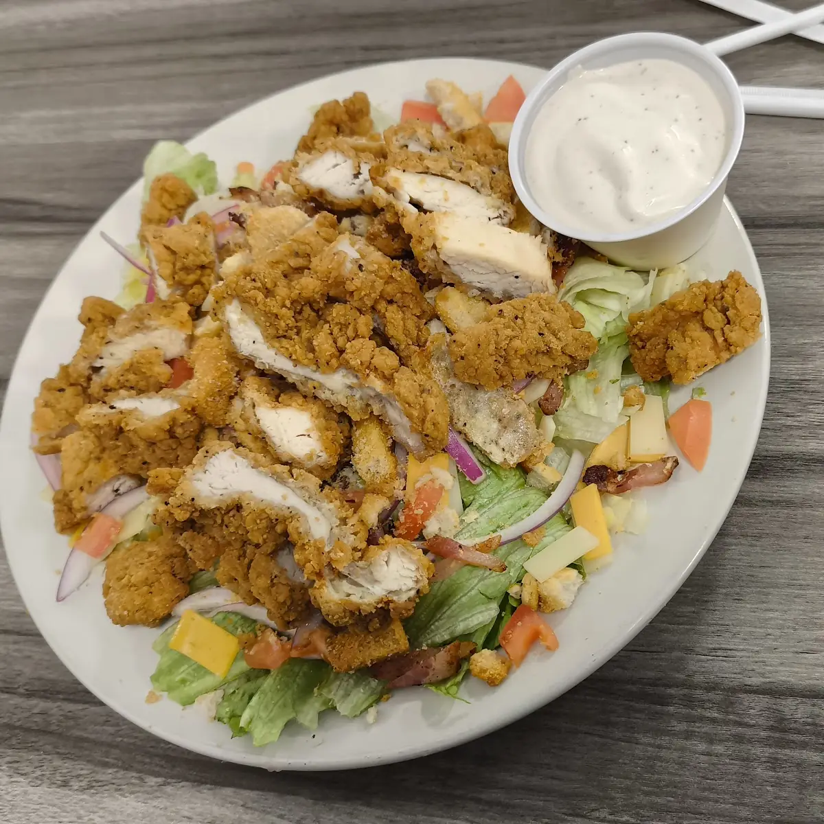 Crispy Fried Chicken Salad