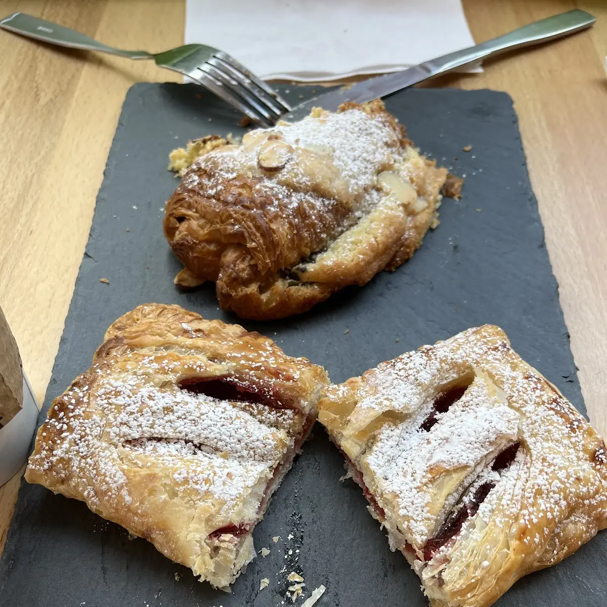 Chocolate Croissant and Raspberry Danish