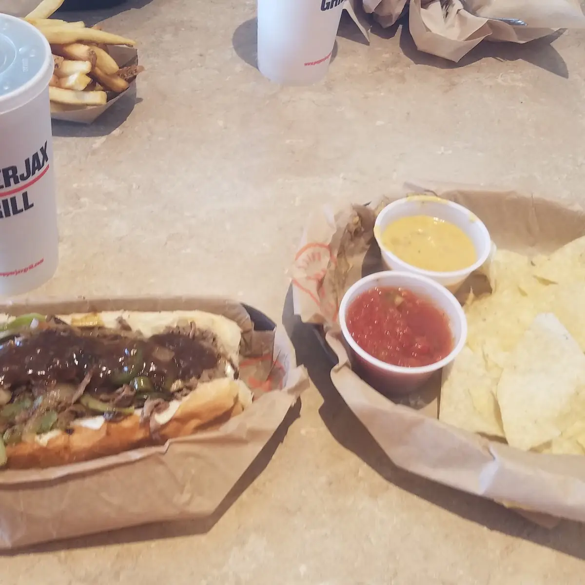 Philly Cheese Steak Chips Cheese and Salsa