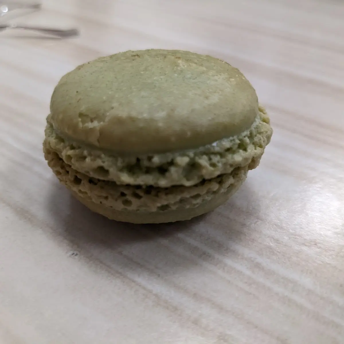 White Chocolate Basil Macron