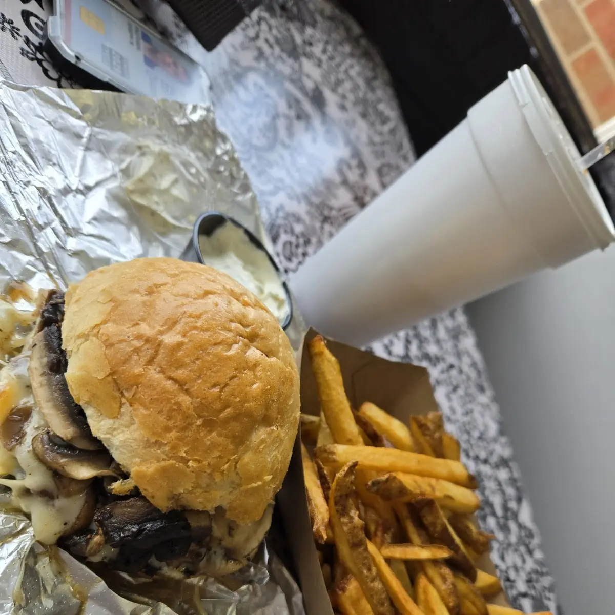 Mushroom Swiss Burger Combo
