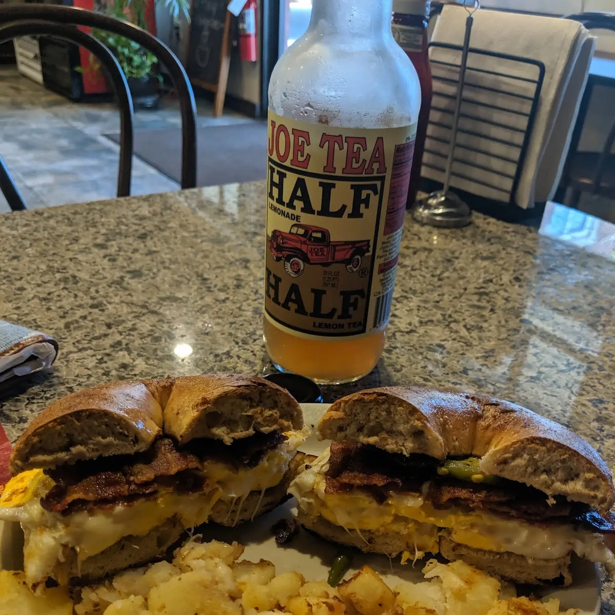 Bacon Egg and Cheese with Crispy Bacon on a Bagel