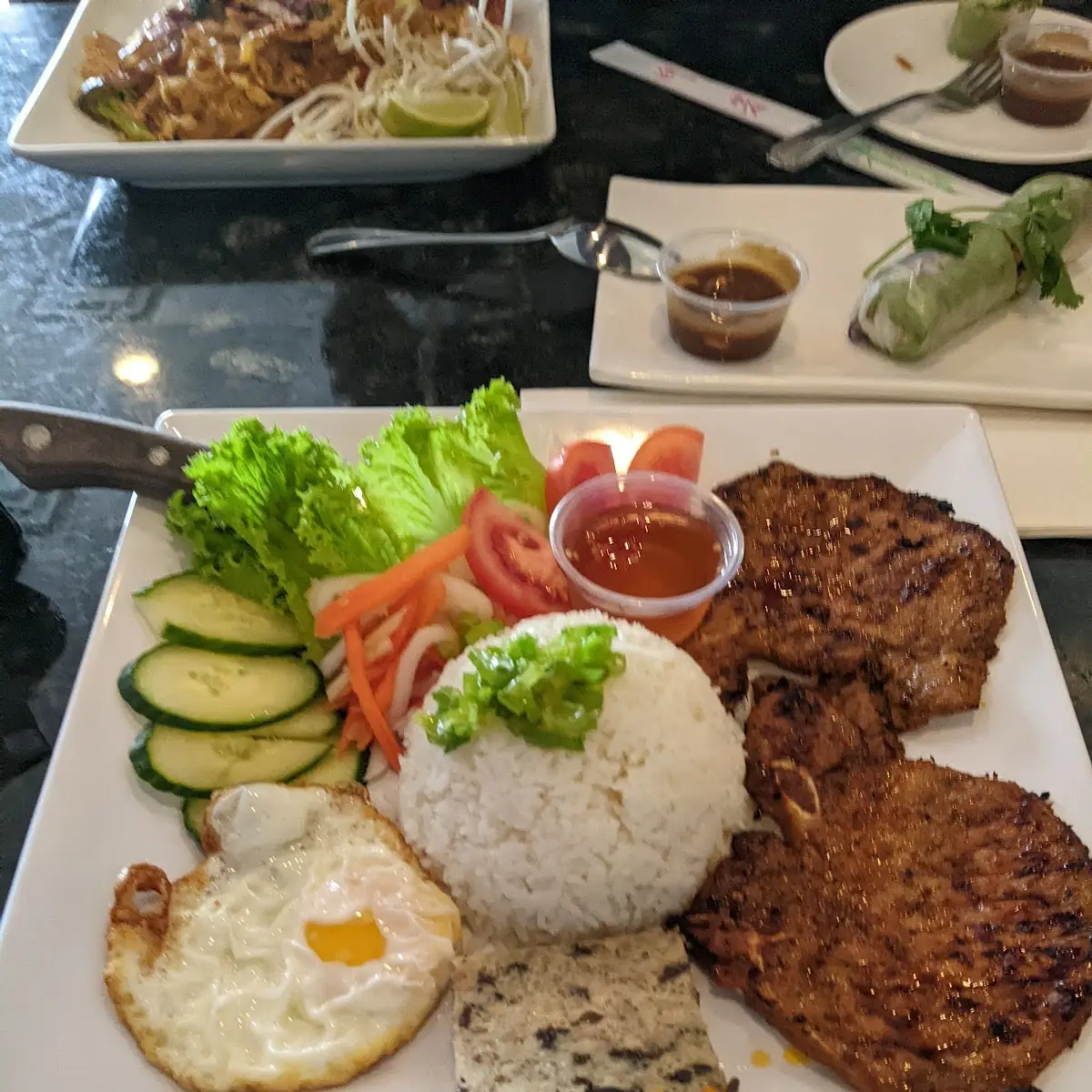 Rice with Pork Chops and Eggs