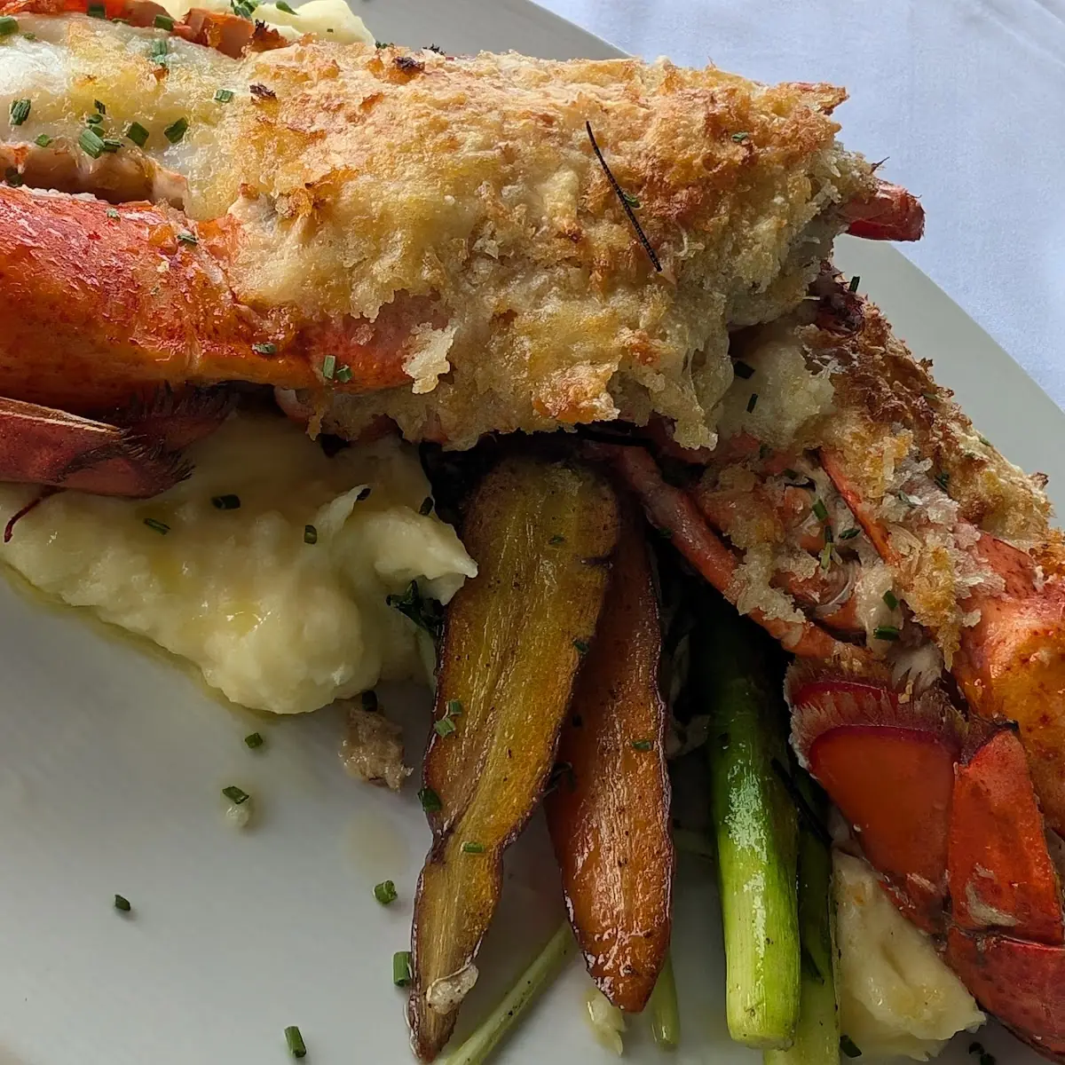 Baked Lobster with Mashed Potatoes