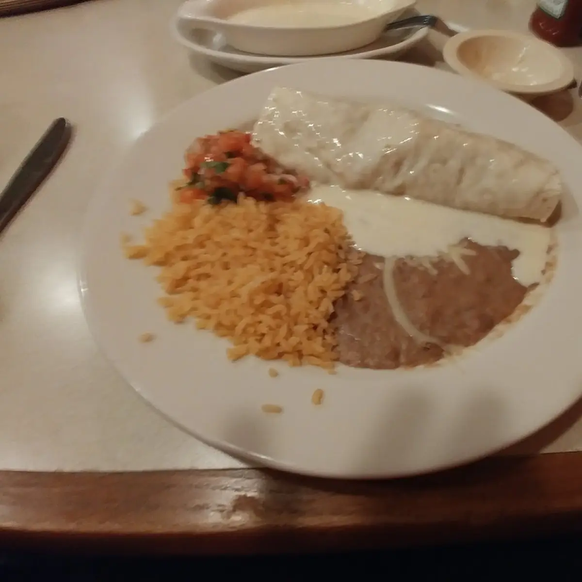 Chicken Burrito with Rice and Beans