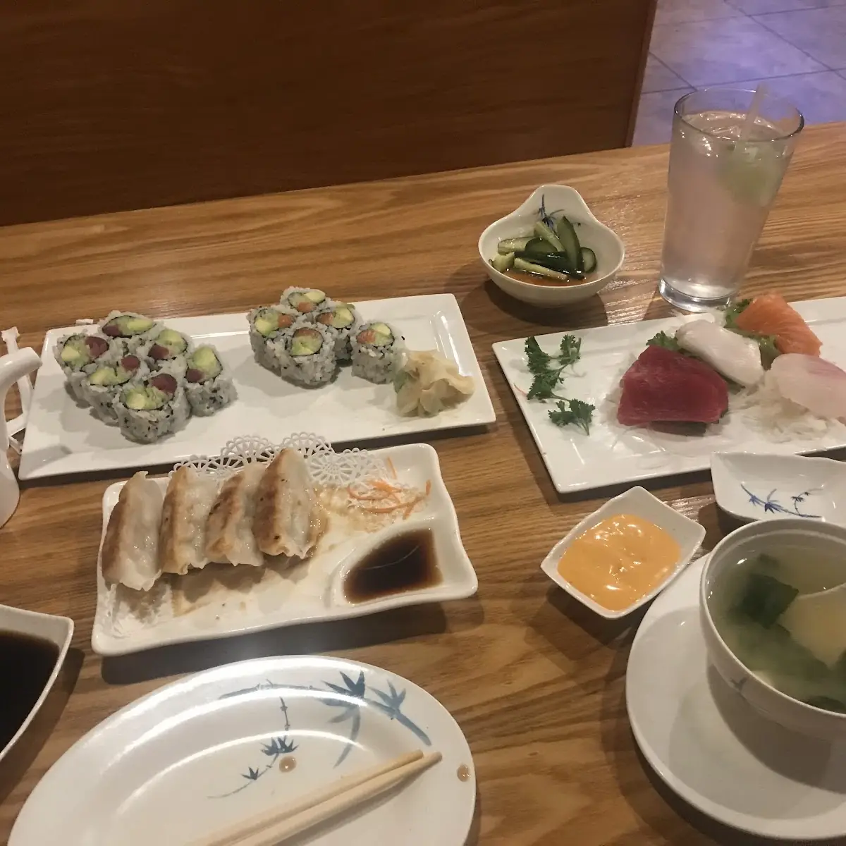Dumplings Sushi and Sashimi Combo