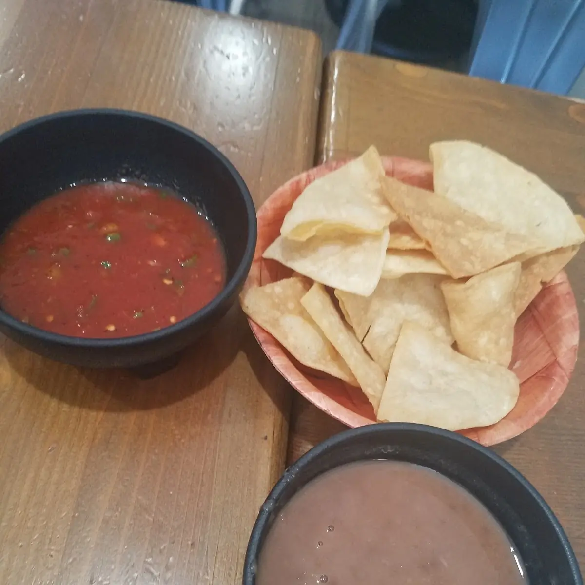 Complimentary Chips and Salsa with Bean Dip
