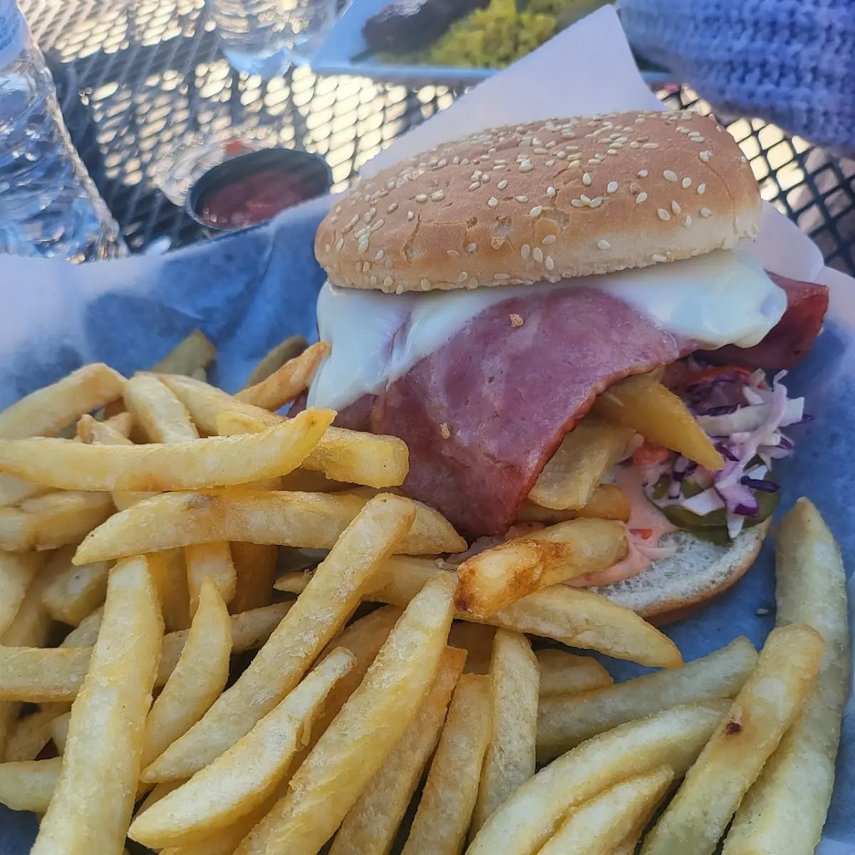 Sky Burger and Regular Fries