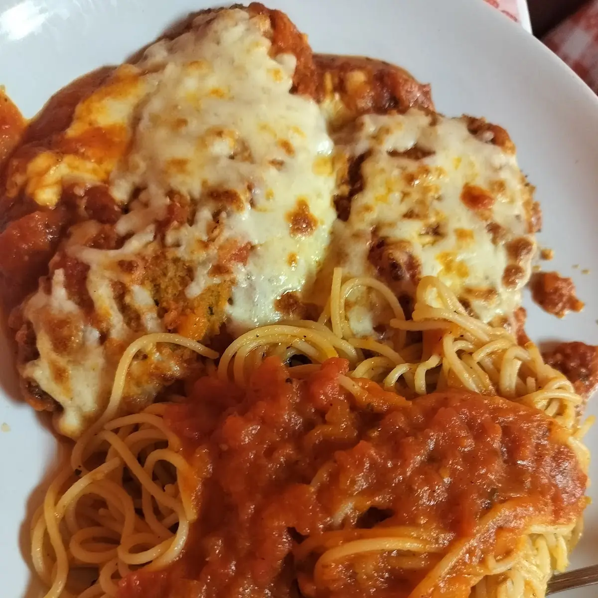 Eggplant Parmesan with Spaghetti