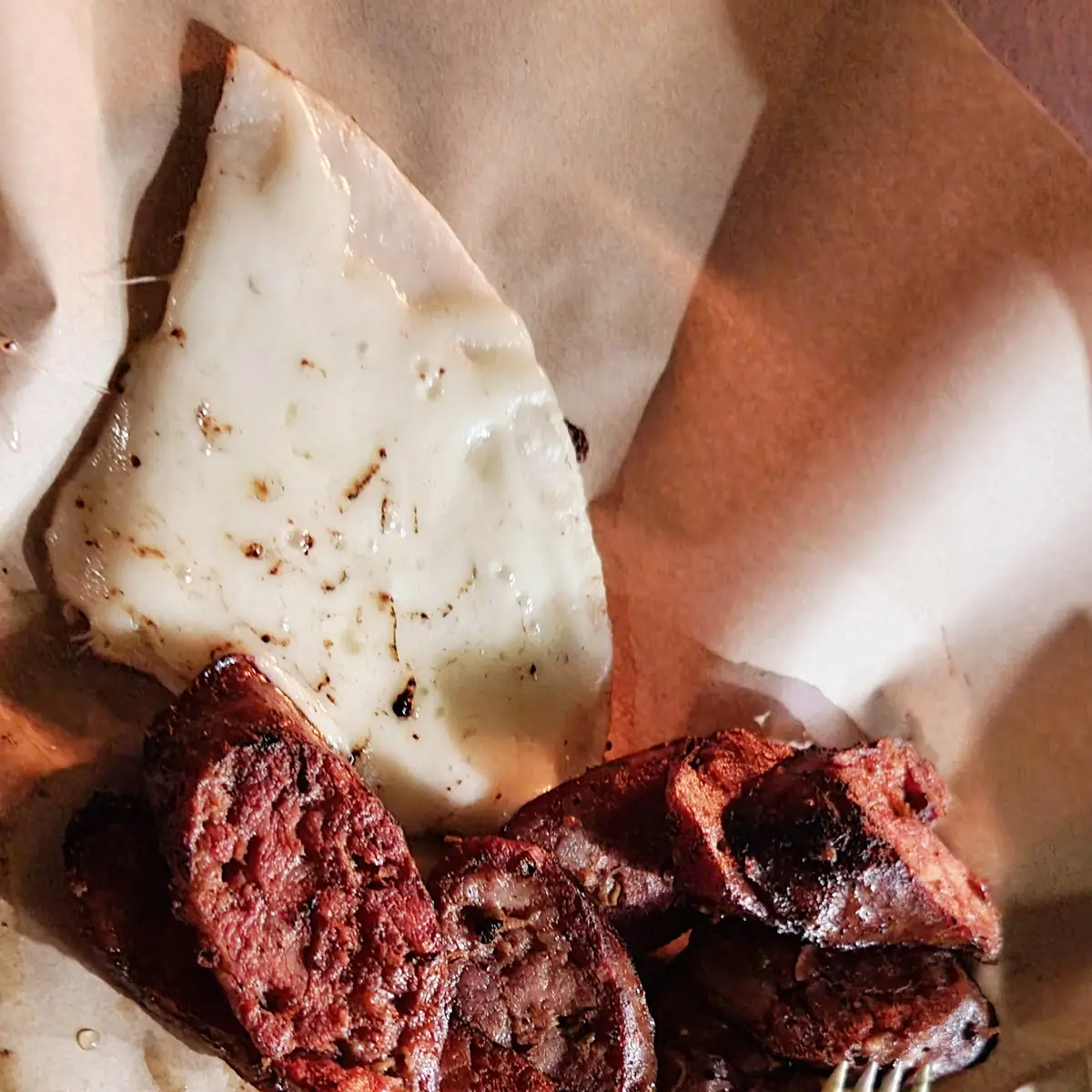 Cheese Arepa and Sausage