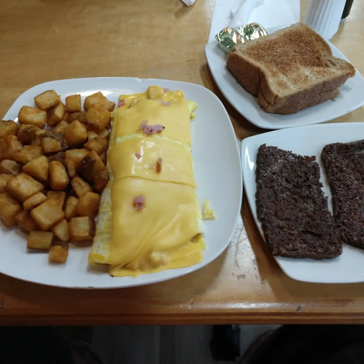 Ham and Cheese Omelette Side Scrapple