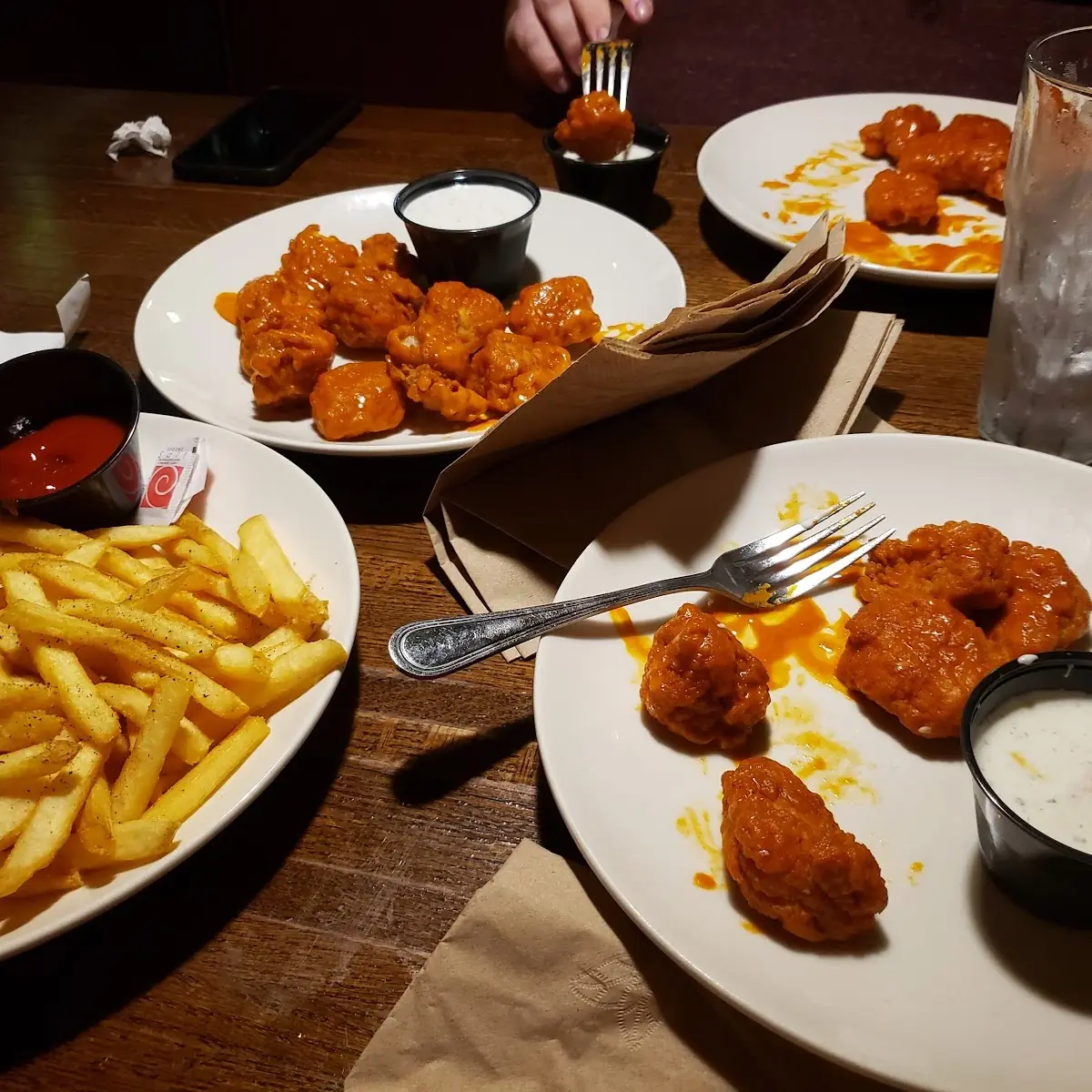 Boneless Buffalo Wings and Fries