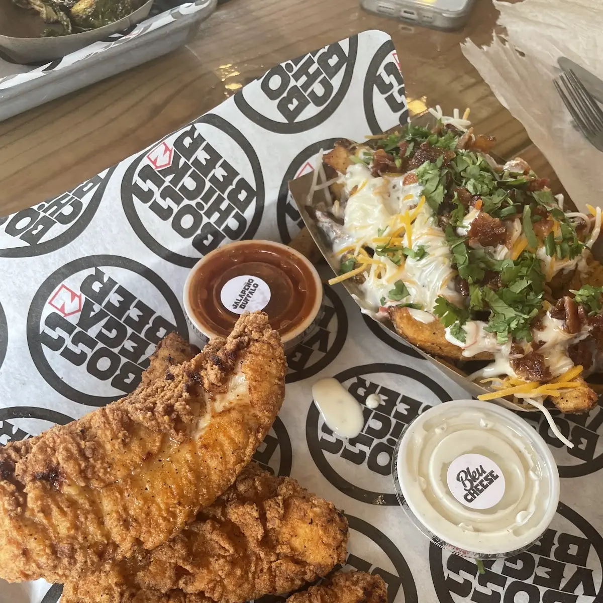 Chicken Fingers with Loaded Tots
