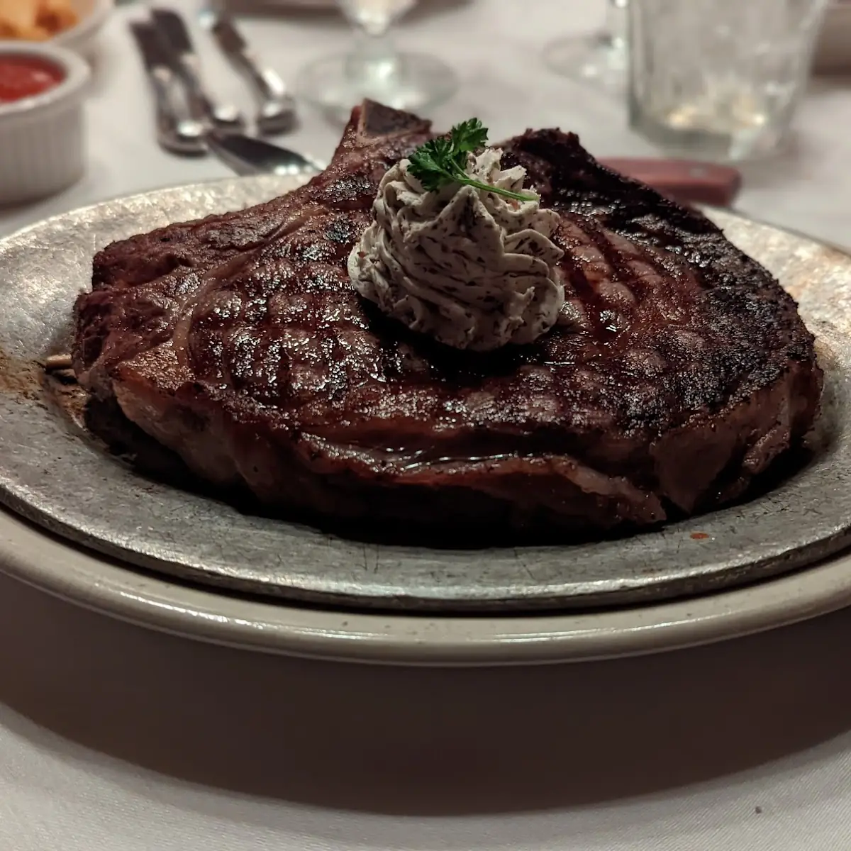 Bone in Ribeye with Garlic Mashed Potatoes