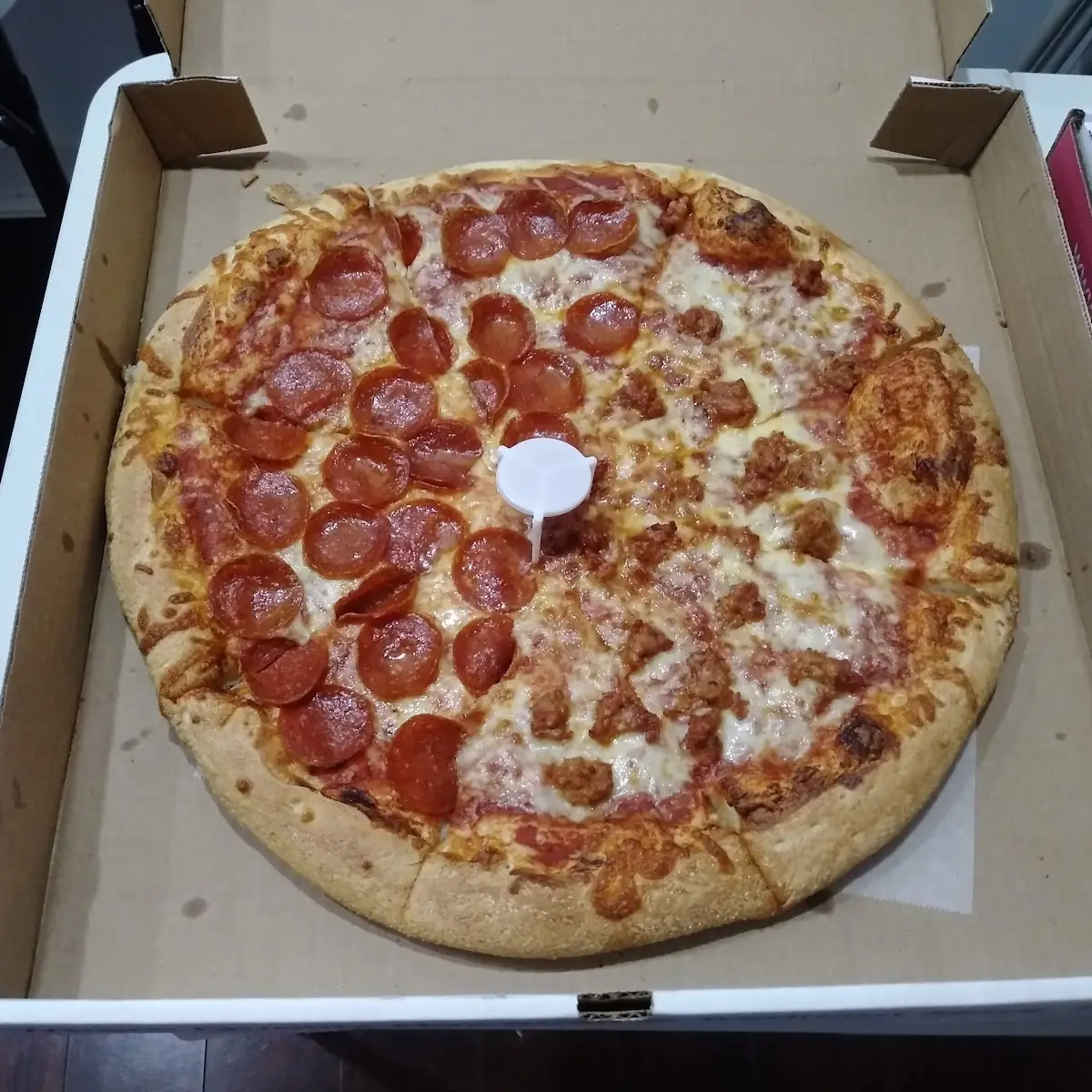 Large Half-Pepperoni Half-Sausage Pizza