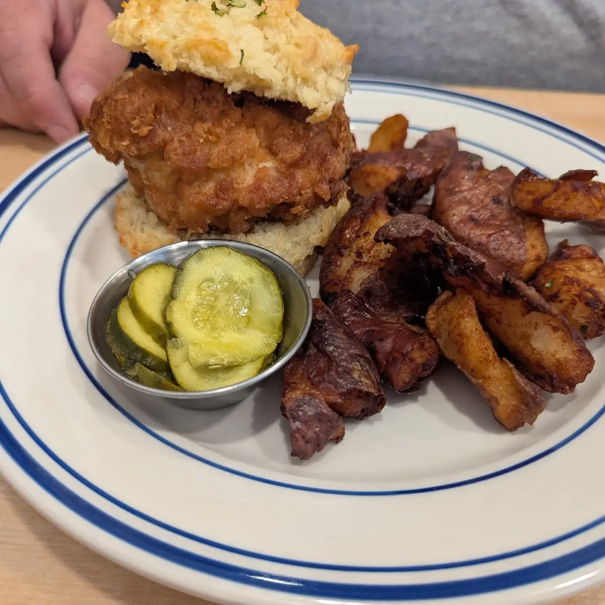 Day Fried Chicken Biscuit and Potatoes