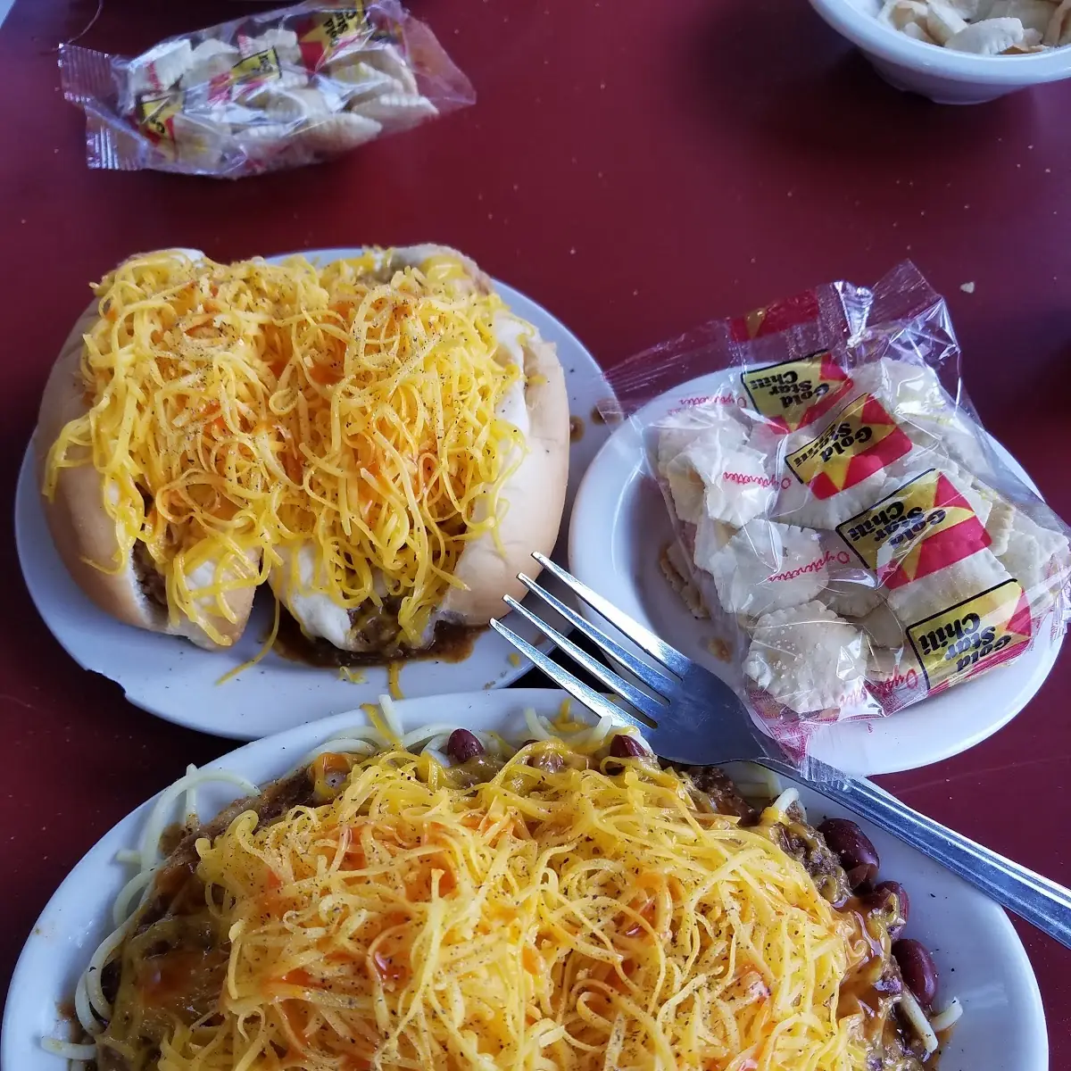 Five Way with Cheese Coney Dog