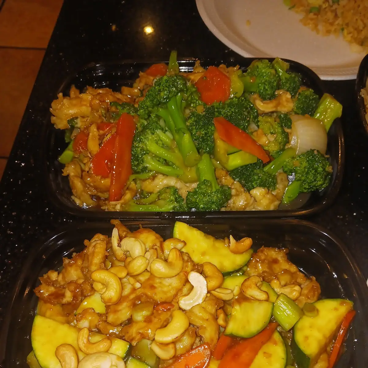 Cashew Chicken and Chicken Broccoli
